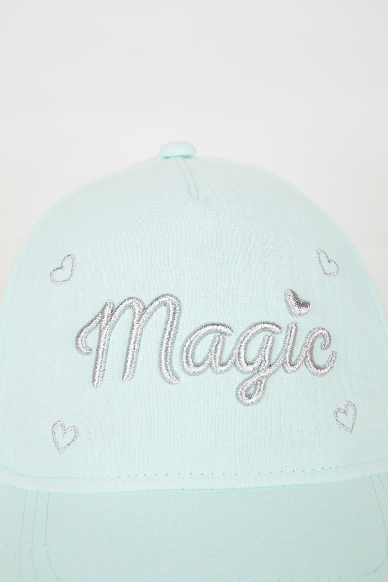 DeFacto Blue Girl Girl Gabardine Printed Hat Casual - Image 4